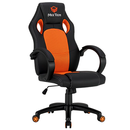 Silla Gamer Meetion Negra y Naranja Reclinable Cuero (copia4) (copia)