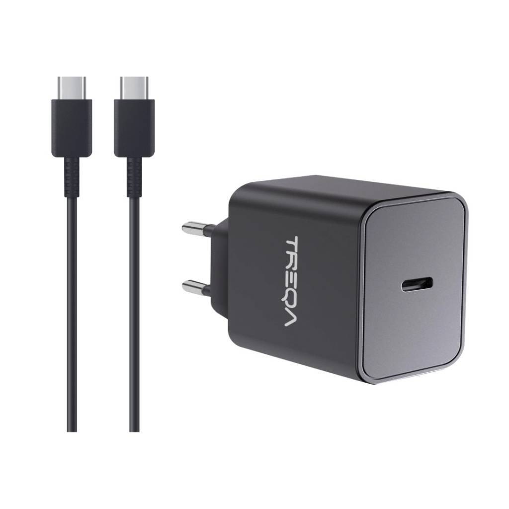 CARGADOR TIPO C CARGA RAPIDA CON CABLE C-C TREQA